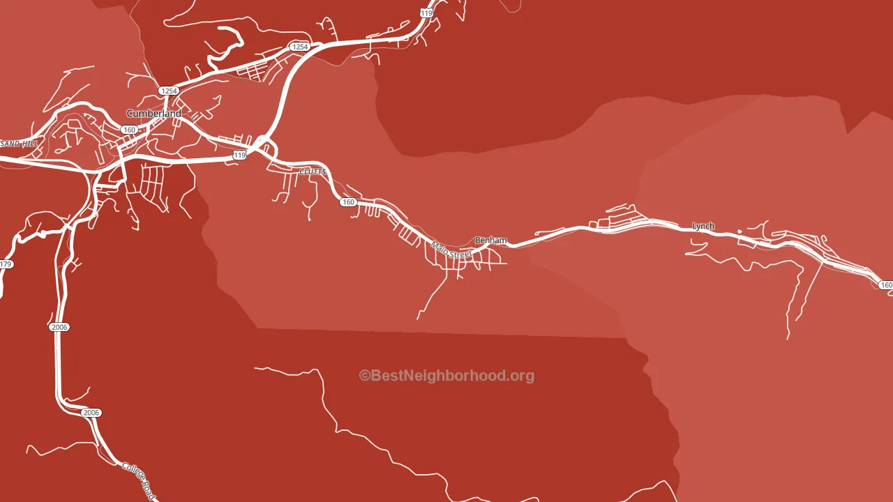 40807, KY block-group political-lean map