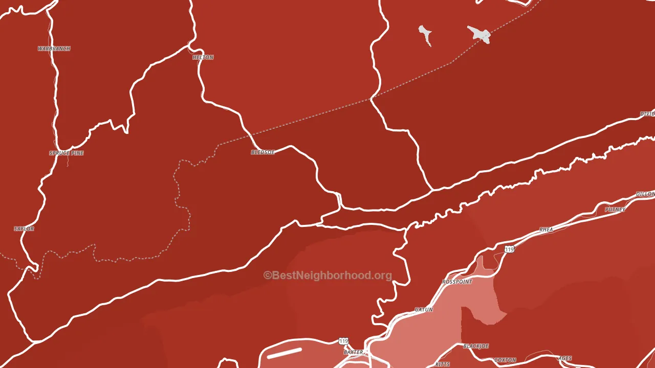 40810, KY block-group political-lean map