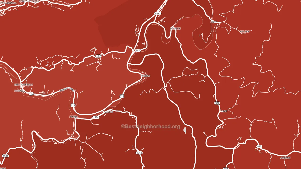 40813, KY block-group political-lean map