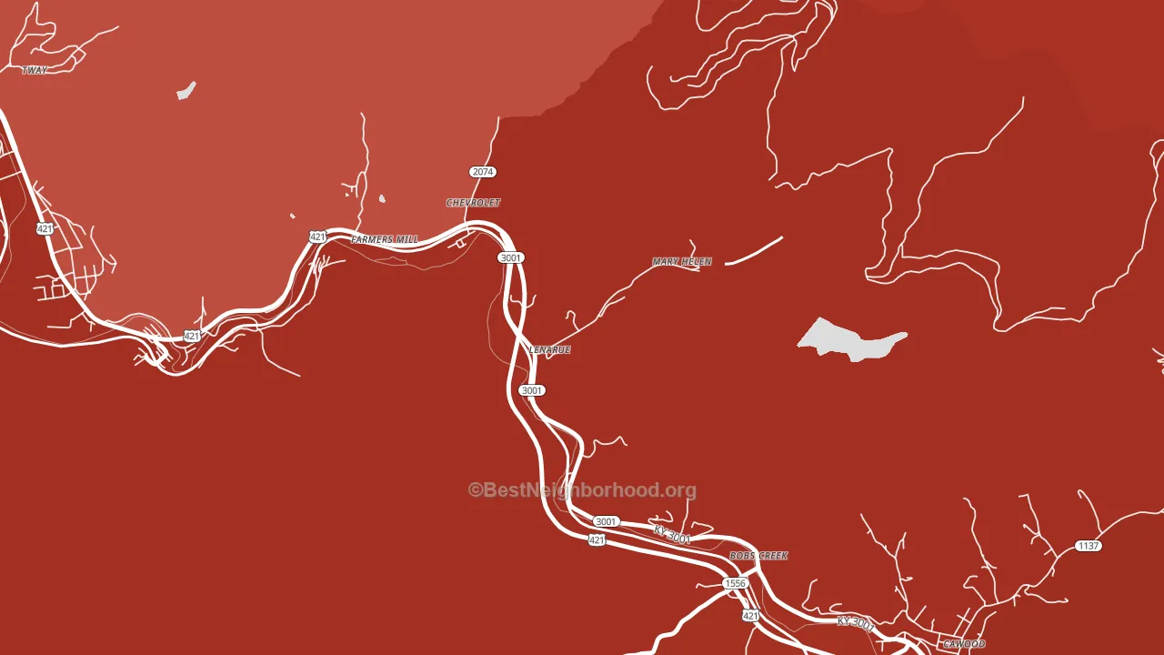 40818, KY block-group political-lean map