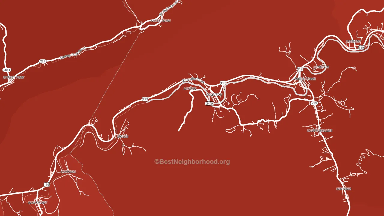40819, KY block-group political-lean map
