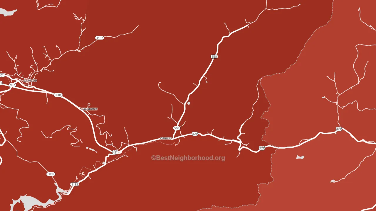 40820, KY block-group political-lean map