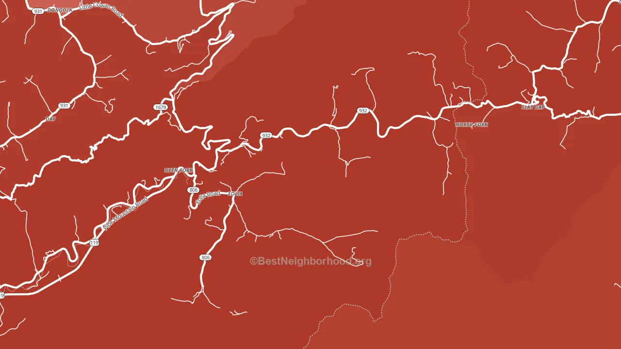 40826, KY block-group political-lean map
