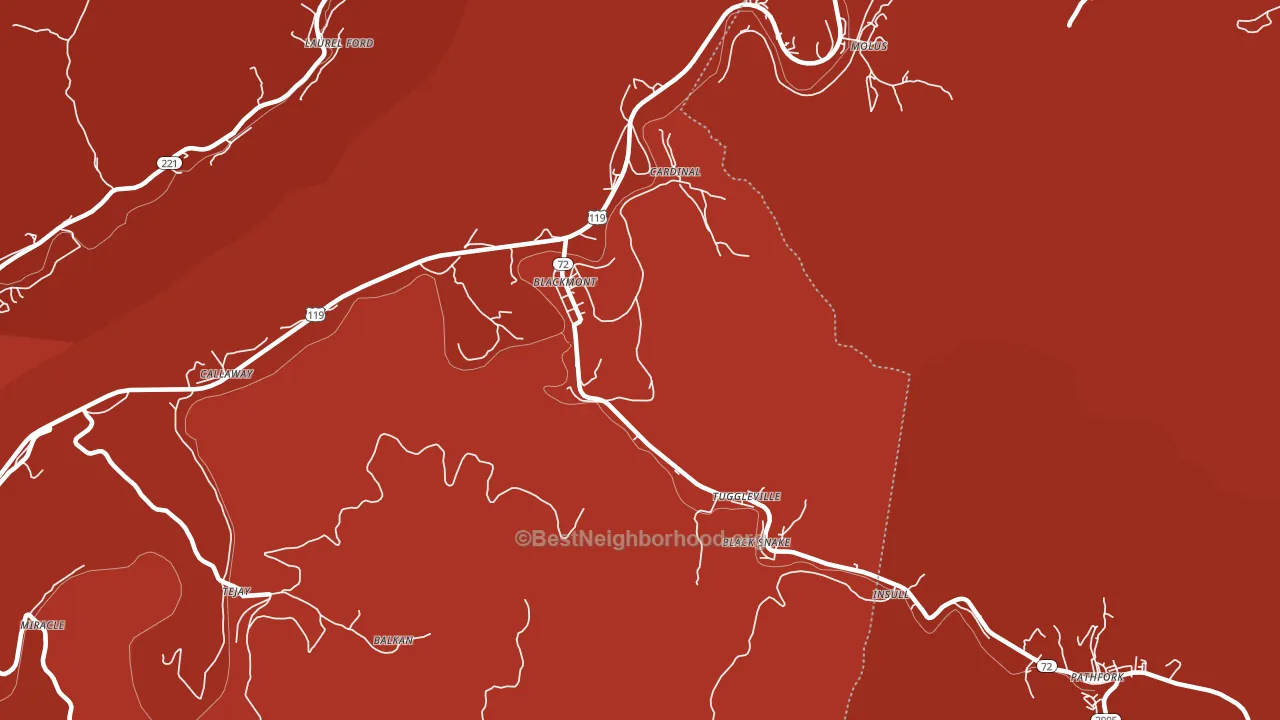 40845, KY block-group political-lean map