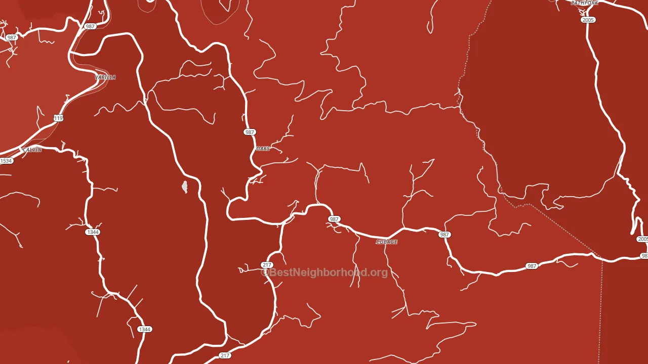 40856, KY block-group political-lean map