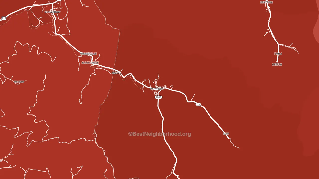 40863, KY block-group political-lean map