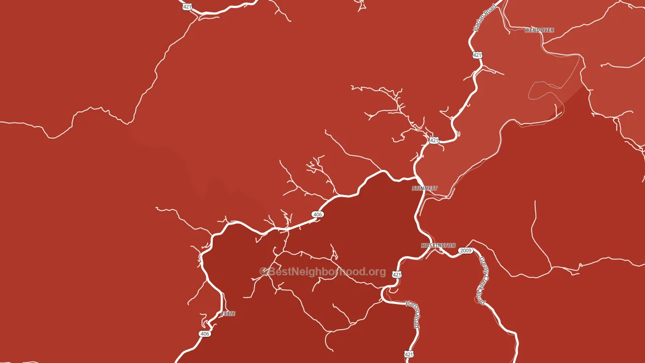 40868, KY block-group political-lean map