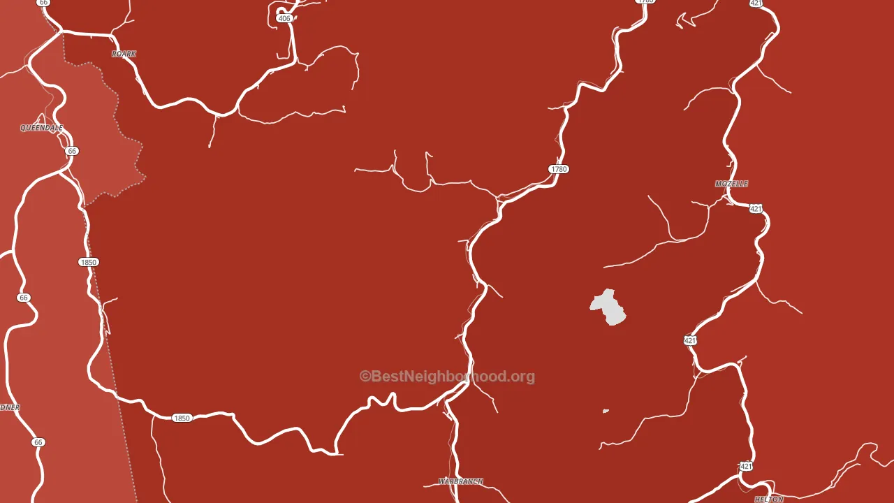 40874, KY block-group political-lean map