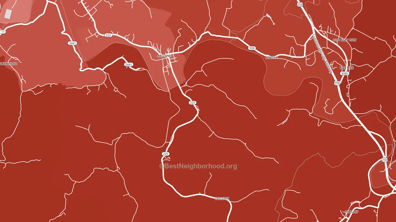 40903, KY block-group political-lean map
