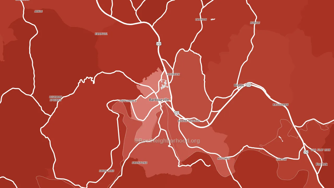 40906, KY block-group political-lean map