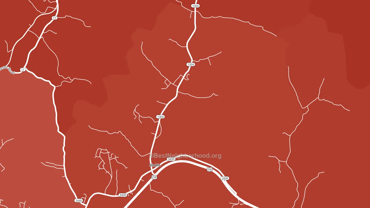 40915, KY block-group political-lean map