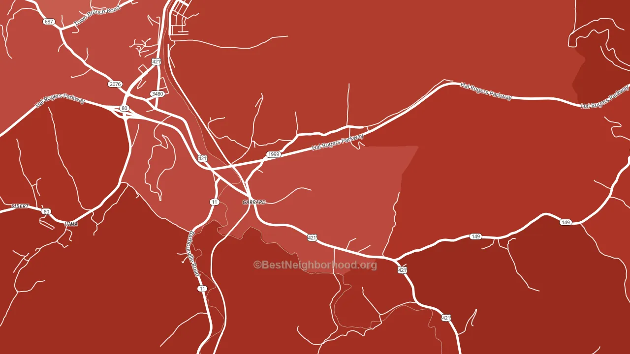 40941, KY block-group political-lean map