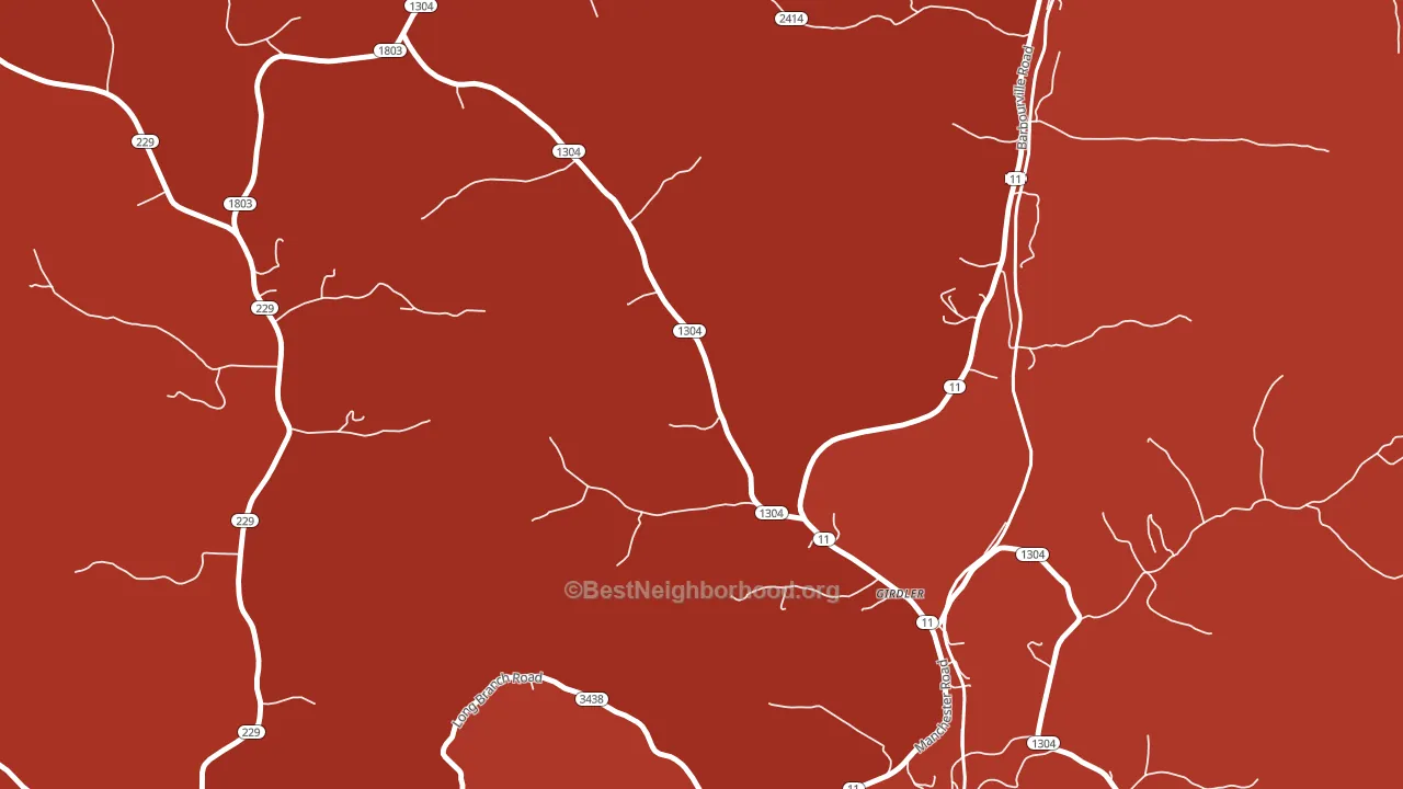 40943, KY block-group political-lean map