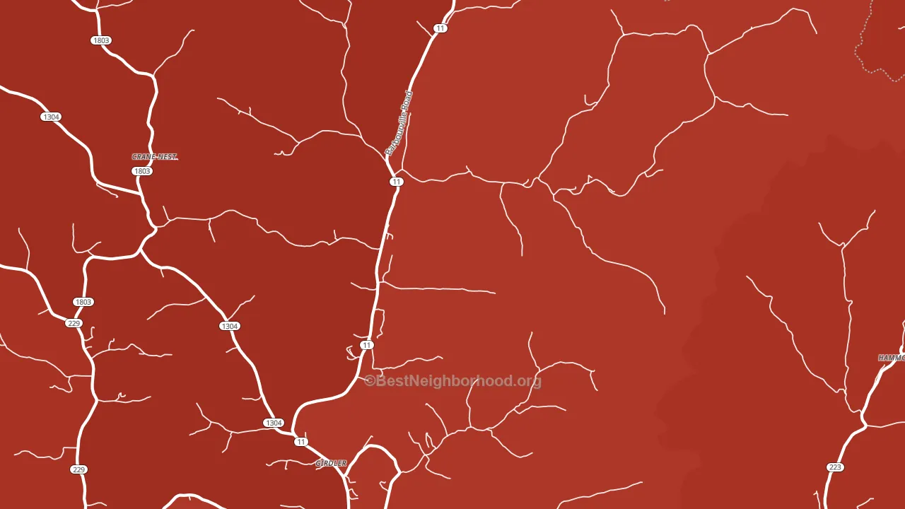 40946, KY block-group political-lean map