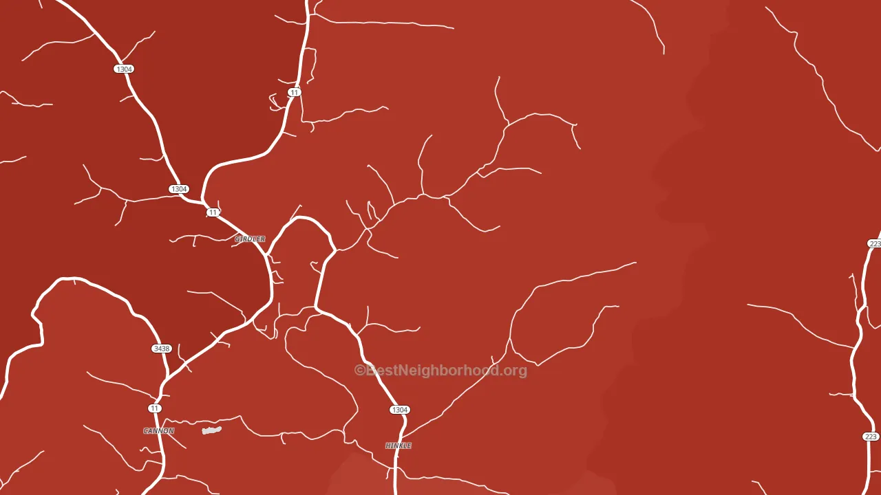 40953, KY block-group political-lean map