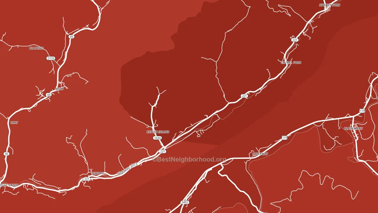 40958, KY block-group political-lean map