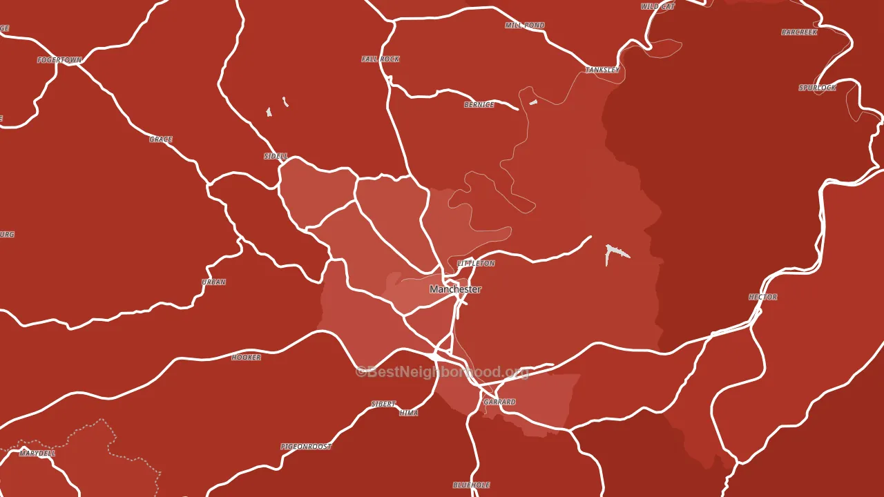 40962, KY block-group political-lean map