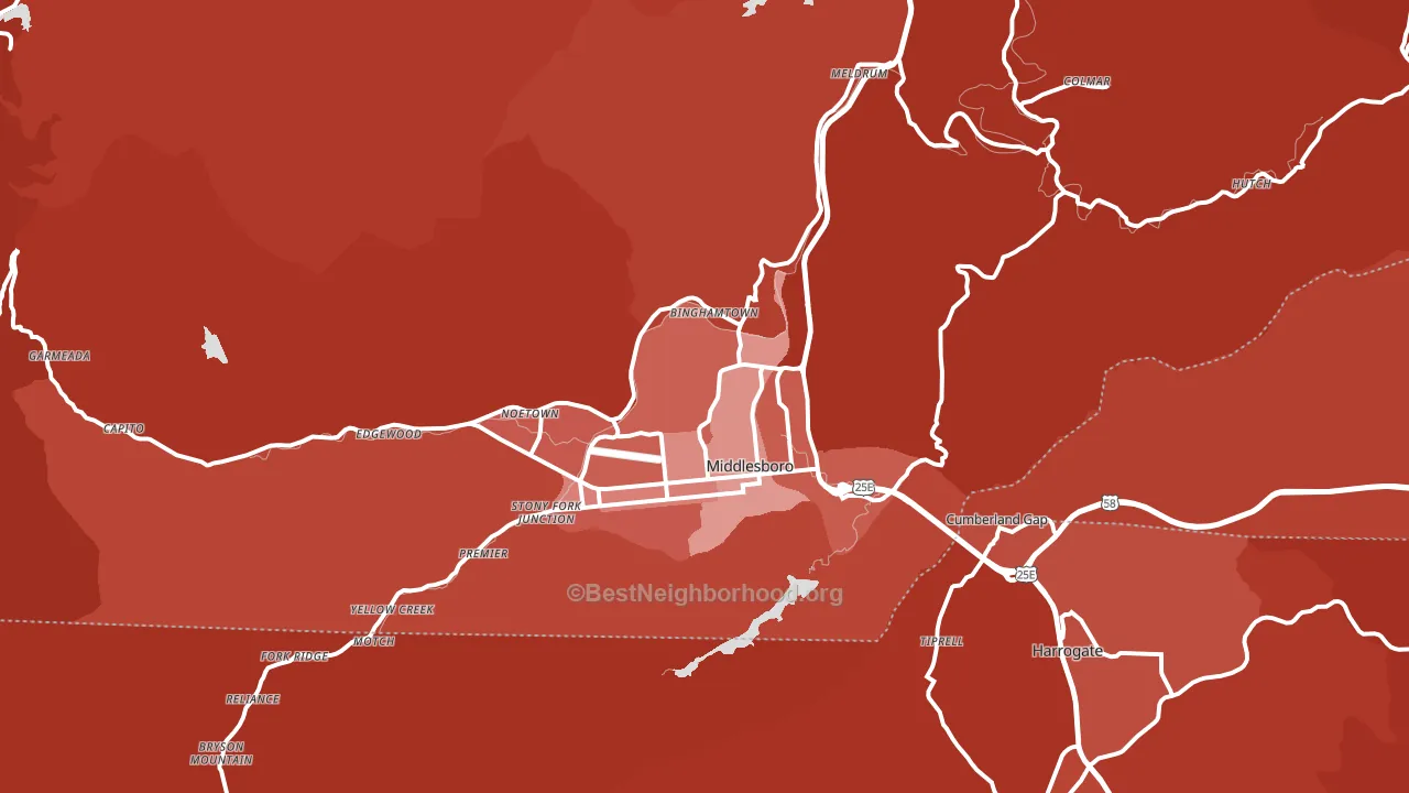 40965, KY block-group political-lean map