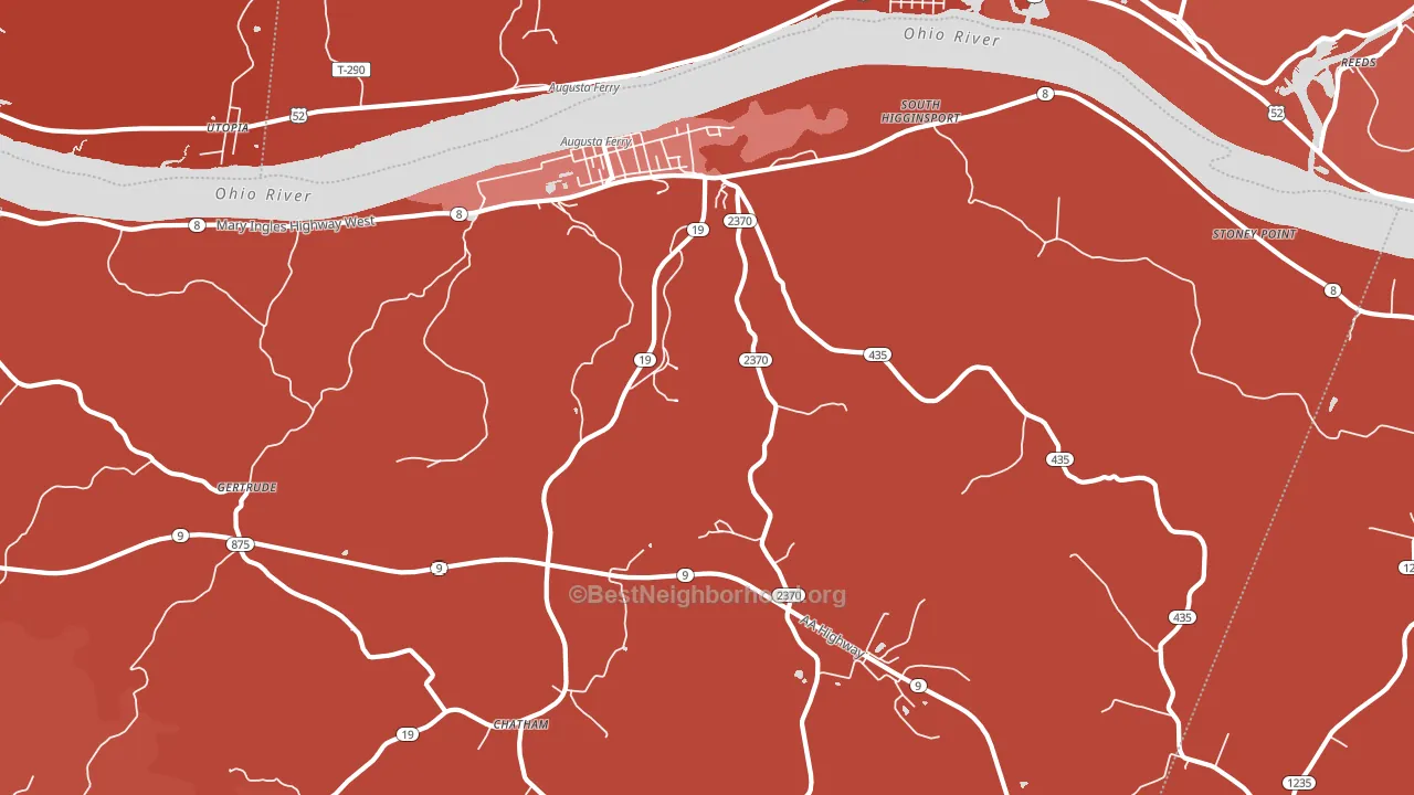 41002, KY block-group political-lean map