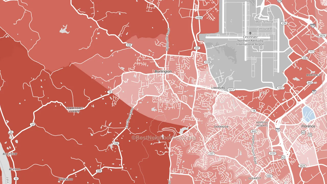 41005, KY block-group political-lean map