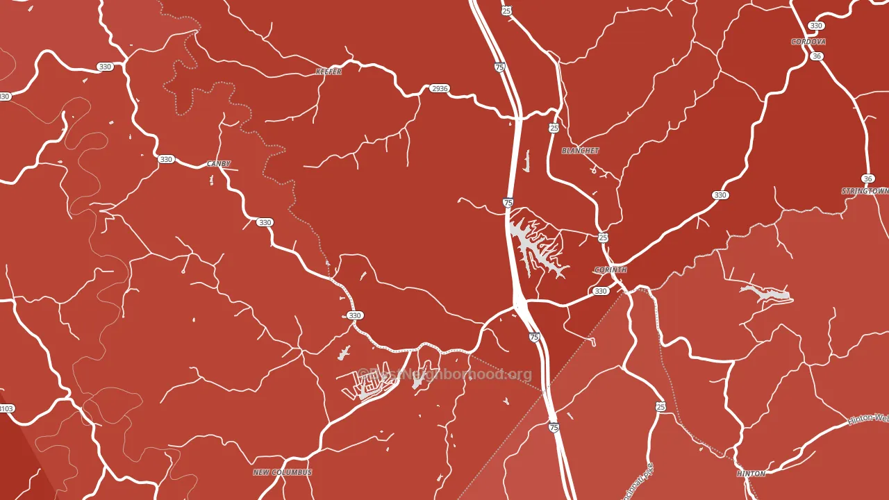41010, KY block-group political-lean map