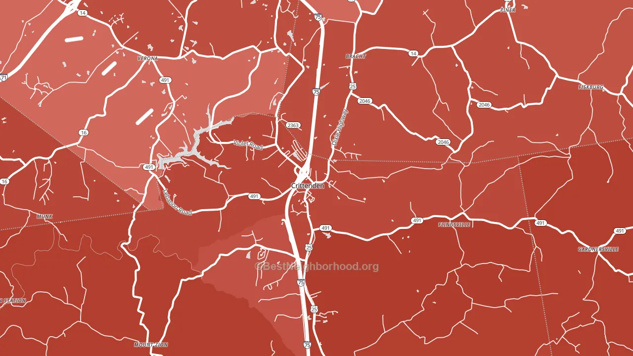41030, KY block-group political-lean map