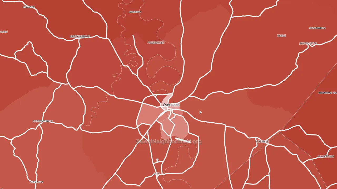 41031, KY block-group political-lean map
