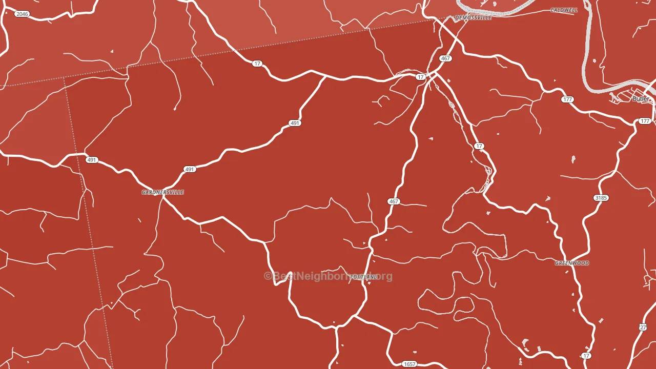 41033, KY block-group political-lean map