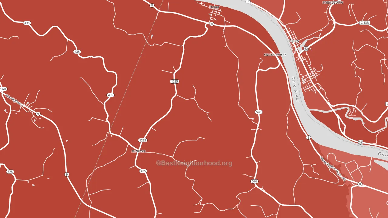 41034, KY block-group political-lean map