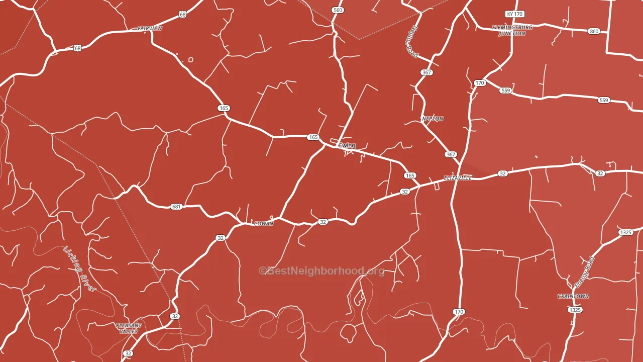 41039, KY block-group political-lean map