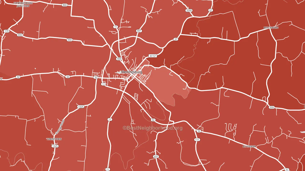 41041, KY block-group political-lean map