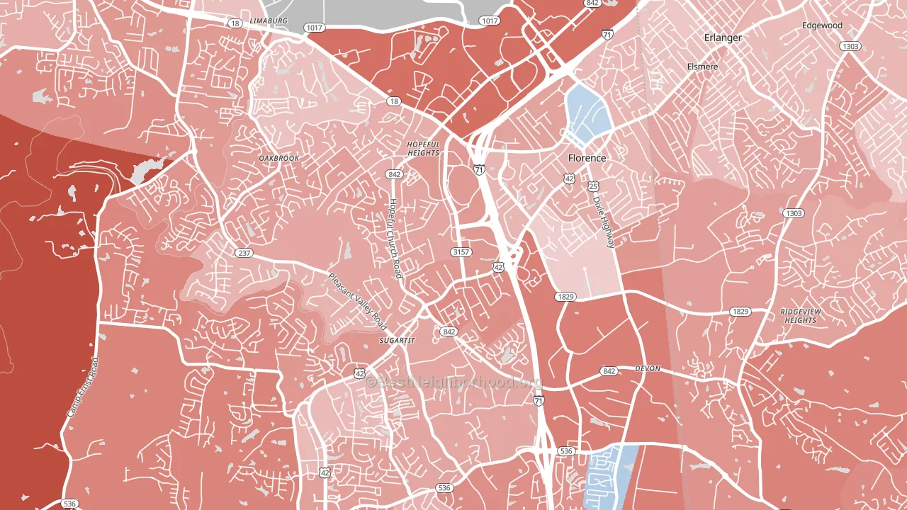 41042, KY block-group political-lean map