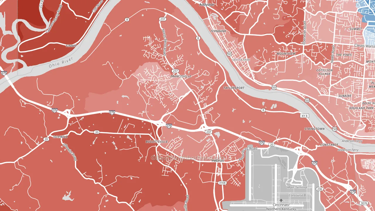 41048, KY block-group political-lean map