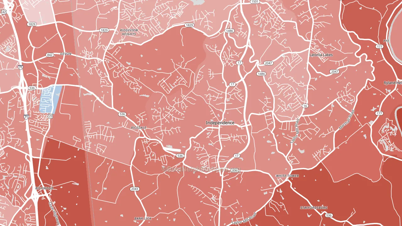 41051, KY block-group political-lean map