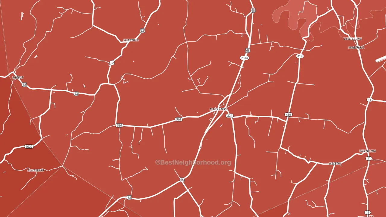 41055, KY block-group political-lean map