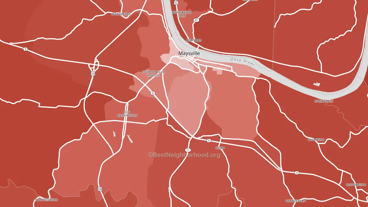 41056, KY block-group political-lean map