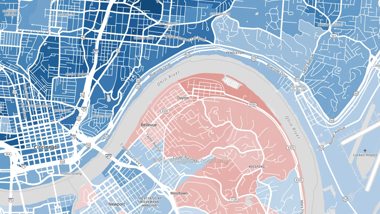 41074, KY block-group political-lean map