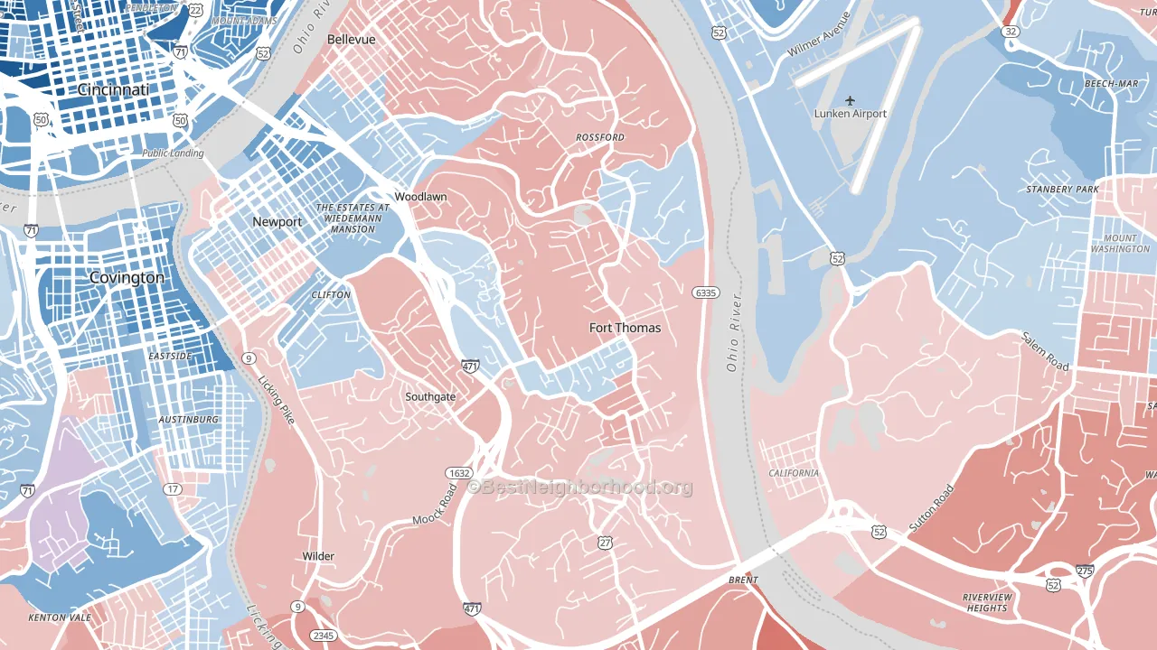 41075, KY block-group political-lean map