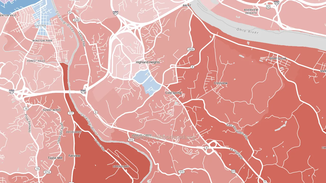 41076, KY block-group political-lean map
