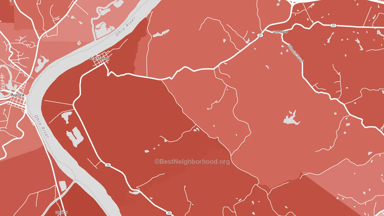 41080, KY block-group political-lean map