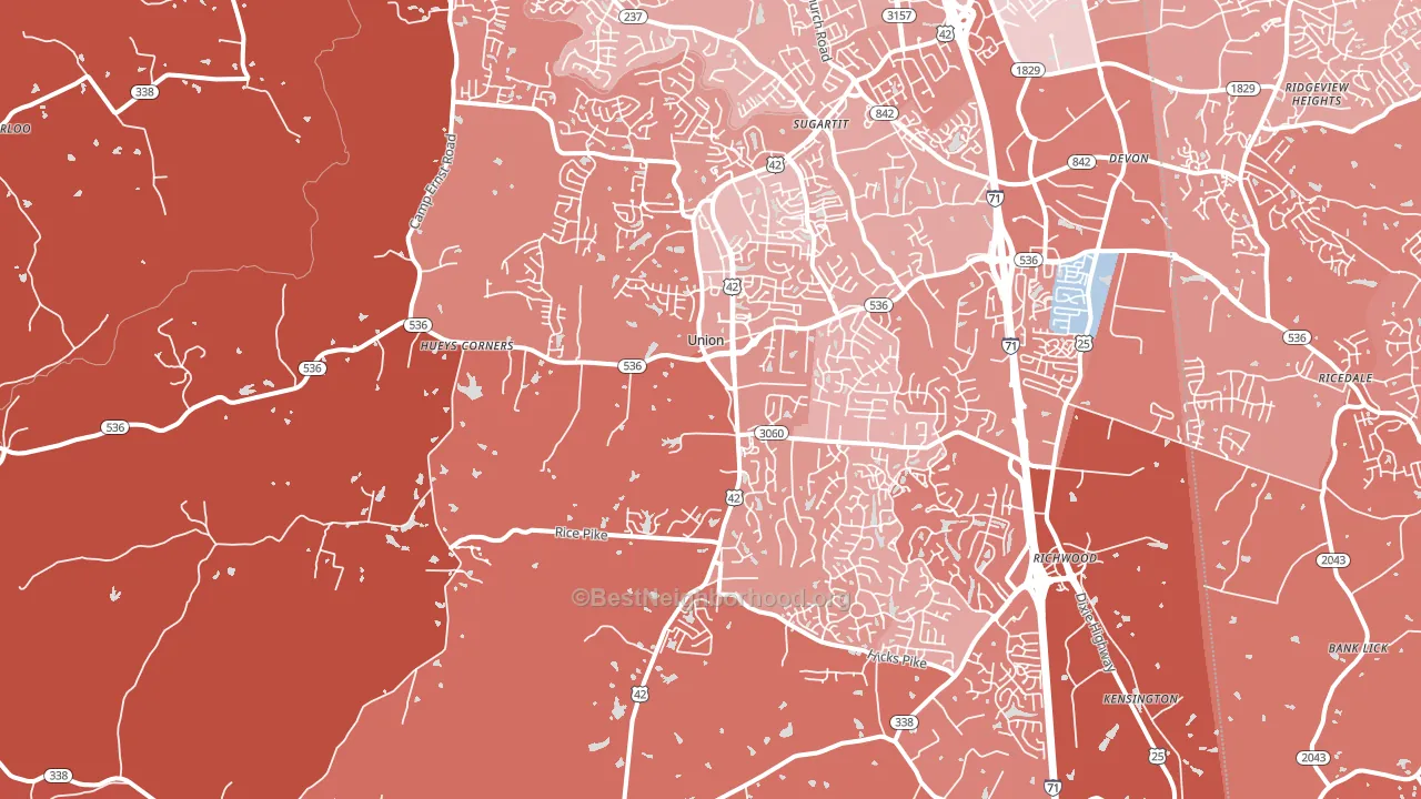 41091, KY block-group political-lean map