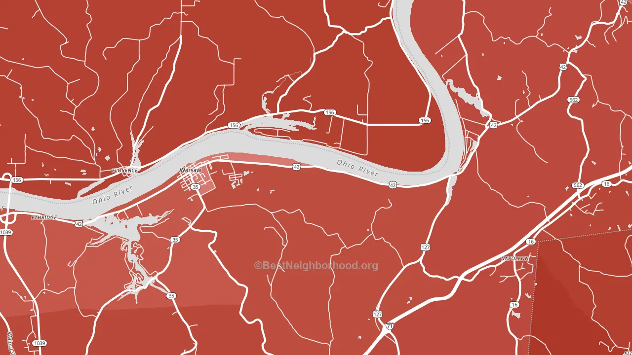 41095, KY block-group political-lean map