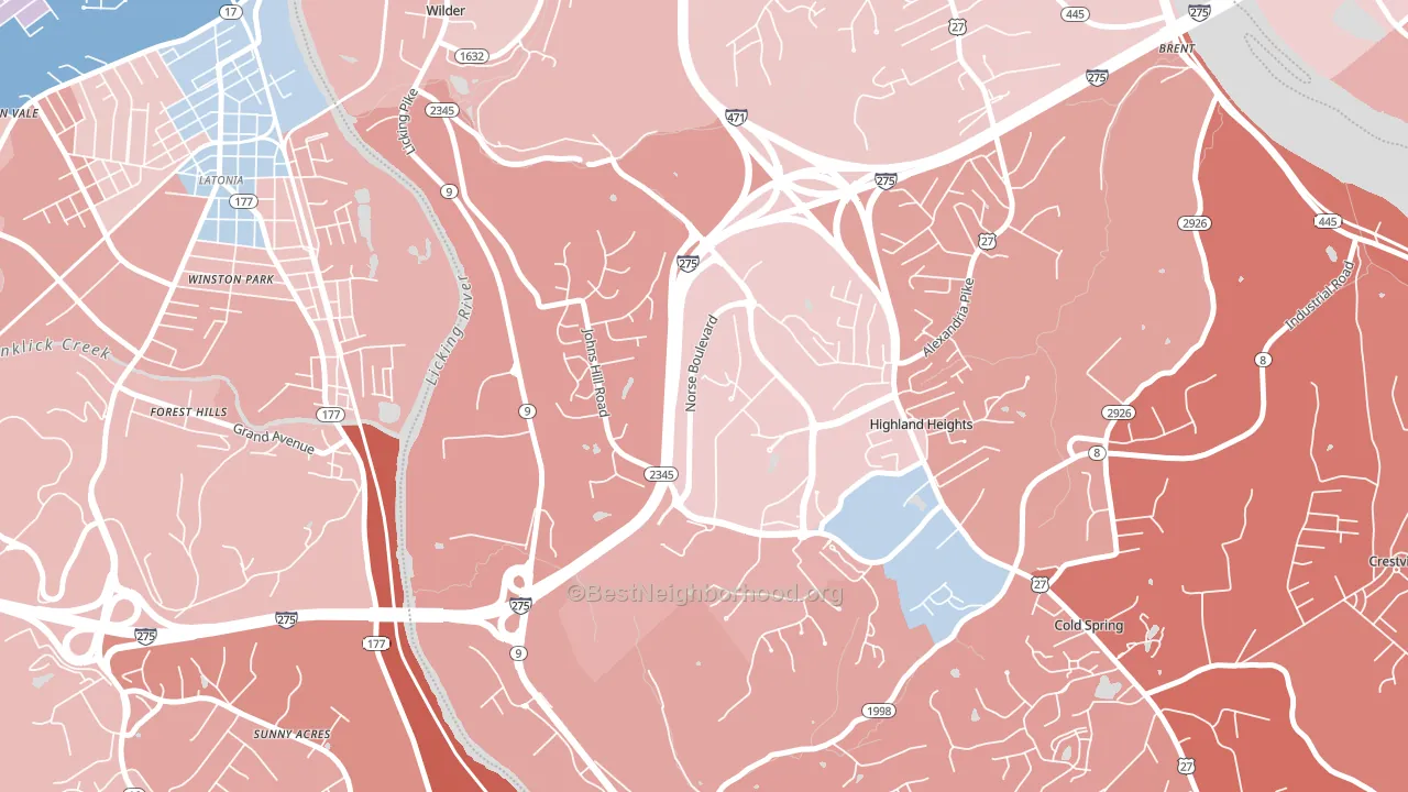 41099, KY block-group political-lean map