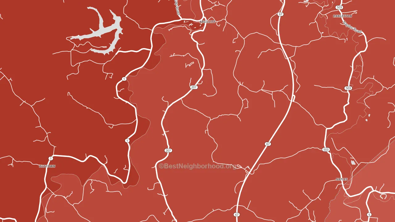 41121, KY block-group political-lean map