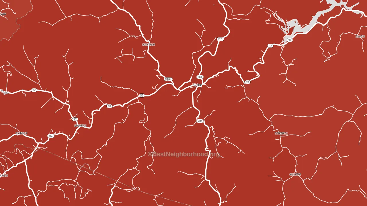 41124, KY block-group political-lean map