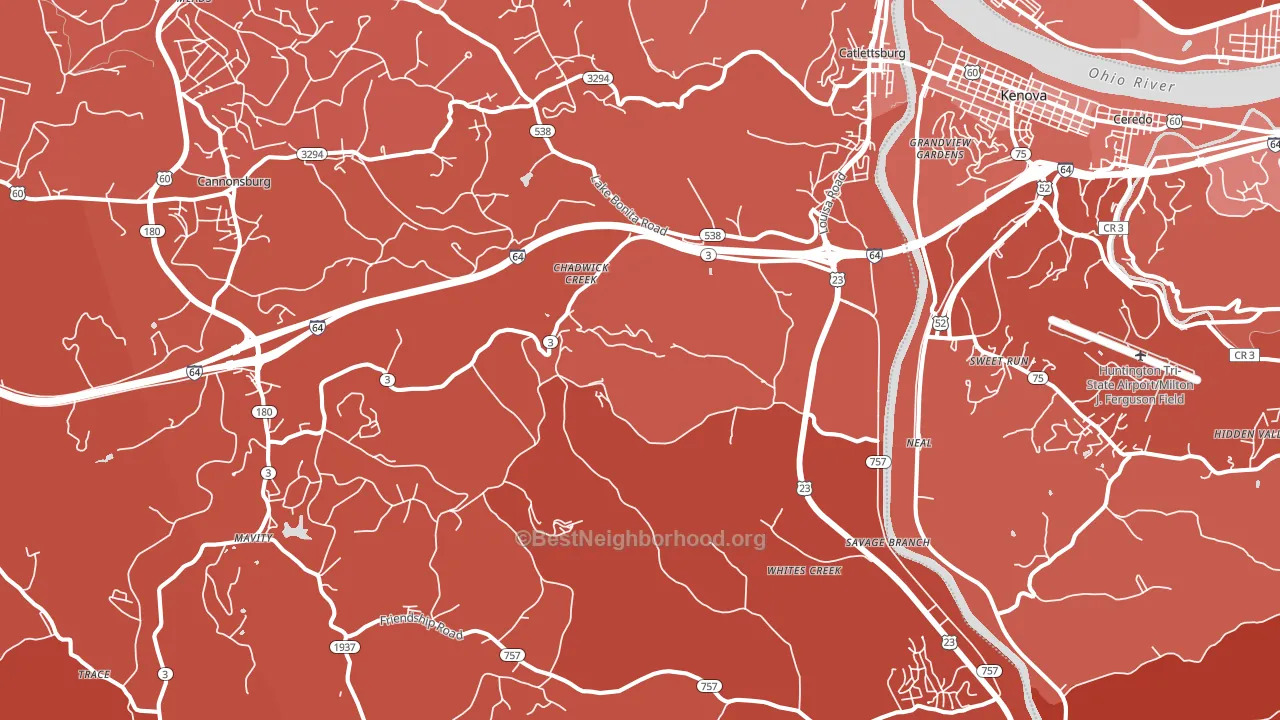 41129, KY block-group political-lean map