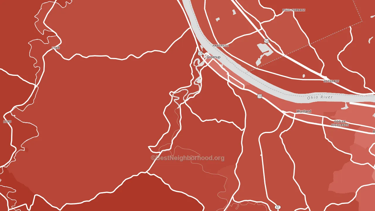41144, KY block-group political-lean map
