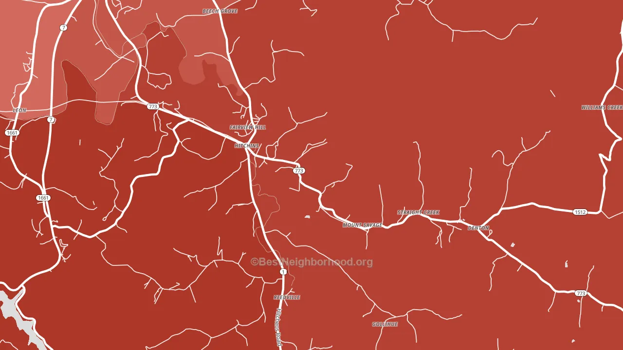 41146, KY block-group political-lean map