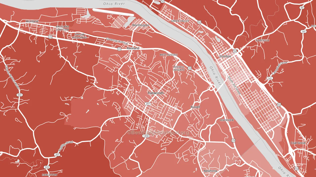 41169, KY block-group political-lean map