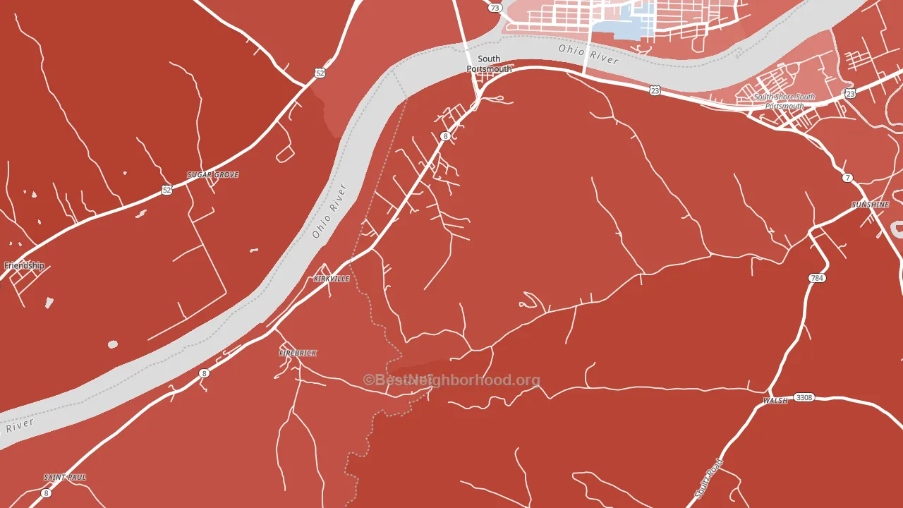 41174, KY block-group political-lean map